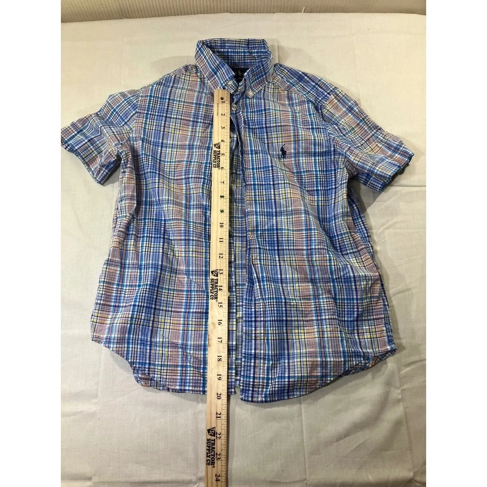Ralph Lauren Kids Plaid‎ Short Sleeve Button Down Shirt Size M (10-12)